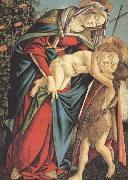 Madonna and child with the Young St John or Madonna of the Rose Garden Sandro Botticelli